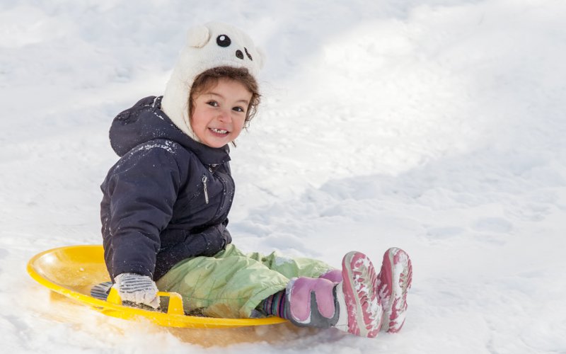 Botas infantis para a neve