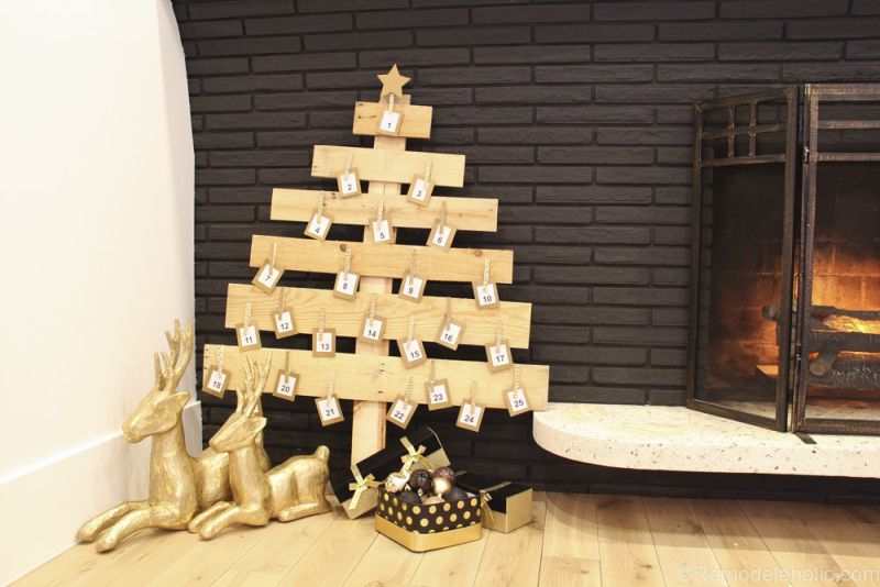 Calendário do Advento feito com paletes
