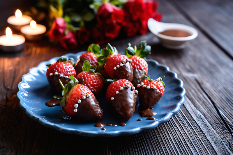 Morango com chocolate